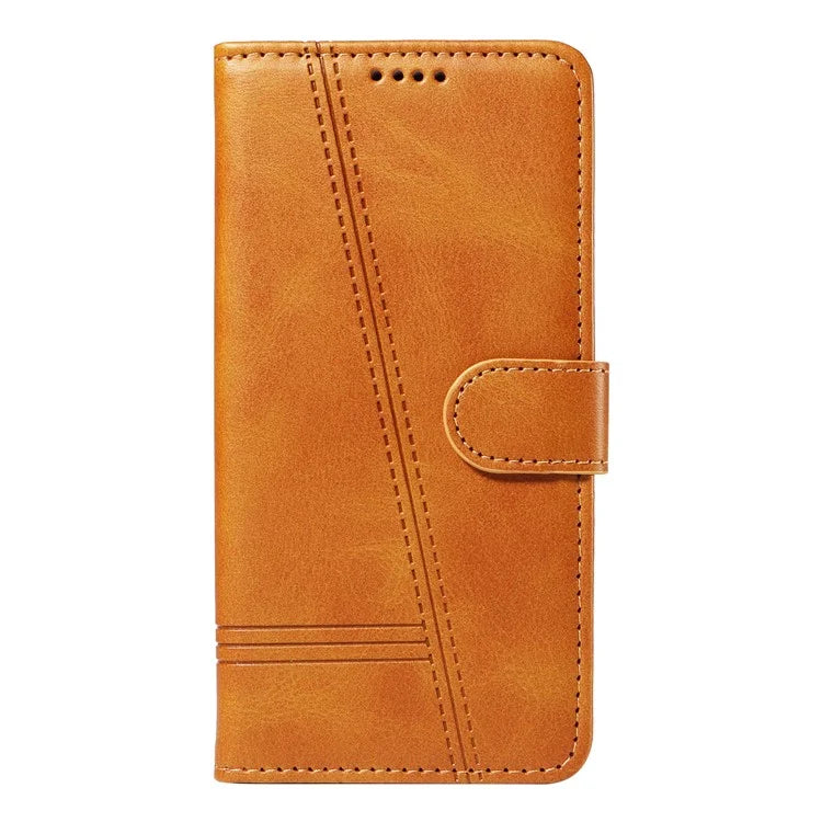 For Samsung Galaxy M35 5G Case Wallet Card Slots Protective Leather Phone Cover T-Shape Lines