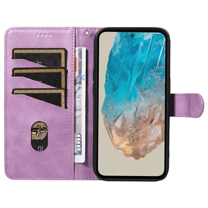 For Samsung Galaxy M35 5G Case Wallet Card Slots Protective Leather Phone Cover T-Shape Lines