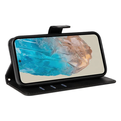 For Samsung Galaxy M35 5G Case Wallet Card Slots Protective Leather Phone Cover T-Shape Lines