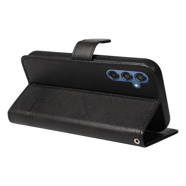 For Samsung Galaxy M35 5G Case Wallet Card Slots Protective Leather Phone Cover T-Shape Lines