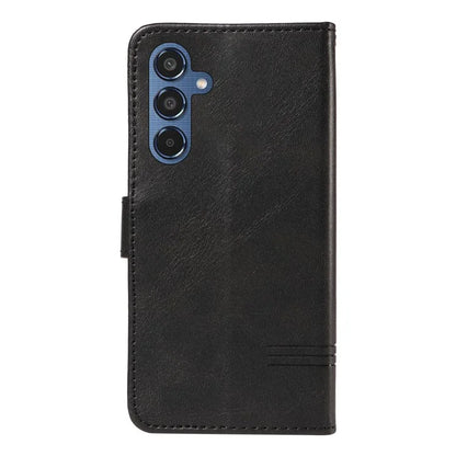 For Samsung Galaxy M35 5G Case Wallet Card Slots Protective Leather Phone Cover T-Shape Lines