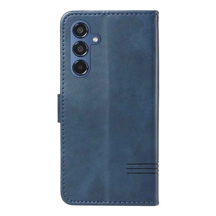 For Samsung Galaxy M35 5G Case Wallet Card Slots Protective Leather Phone Cover T-Shape Lines