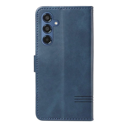 For Samsung Galaxy M35 5G Case Wallet Card Slots Protective Leather Phone Cover T-Shape Lines