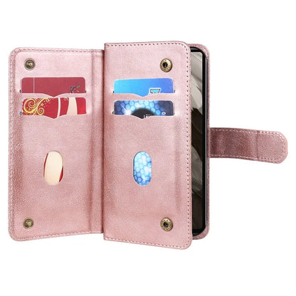 KT Multi-Functional Series-1 For Google Pixel 7a Case 10 Card Holder Leather Phone Cover Stand Function