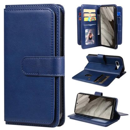 KT Multi-Functional Series-1 For Google Pixel 7a Case 10 Card Holder Leather Phone Cover Stand Function
