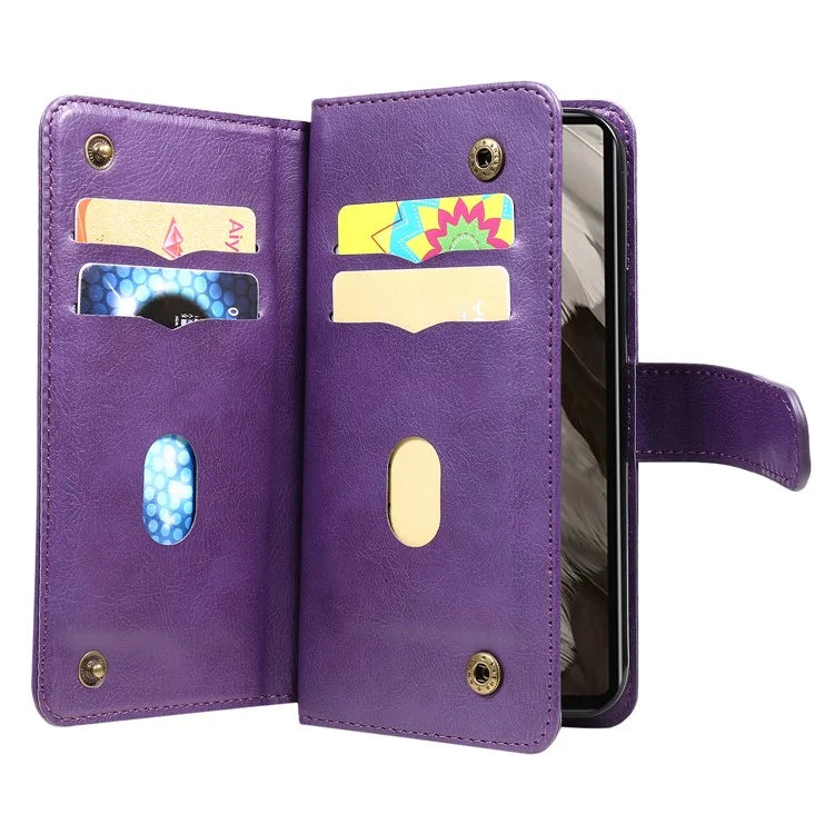 KT Multi-Functional Series-1 For Google Pixel 7a Case 10 Card Holder Leather Phone Cover Stand Function