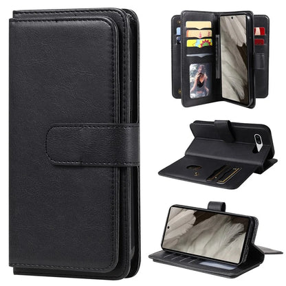 KT Multi-Functional Series-1 For Google Pixel 7a Case 10 Card Holder Leather Phone Cover Stand Function