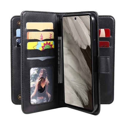 KT Multi-Functional Series-1 For Google Pixel 7a Case 10 Card Holder Leather Phone Cover Stand Function