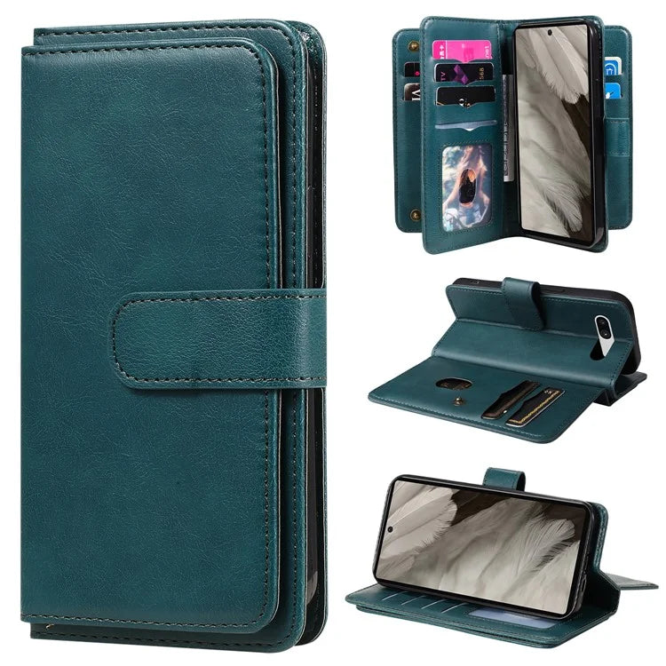 KT Multi-Functional Series-1 For Google Pixel 7a Case 10 Card Holder Leather Phone Cover Stand Function