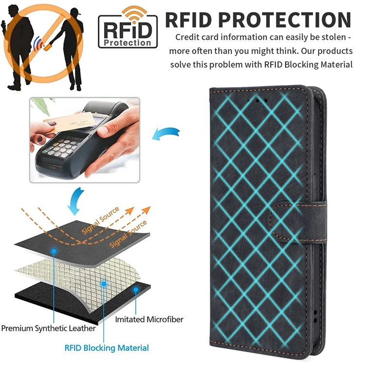 For Samsung Galaxy S24 FE Case RFID Blocking Wallet PU Leather Flip Phone Cover