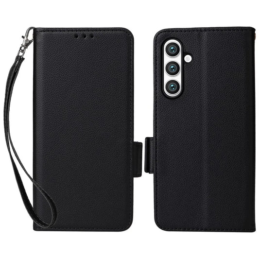 For Samsung Galaxy S24 FE Case PU Leather Phone Wallet Cover Litchi Texture