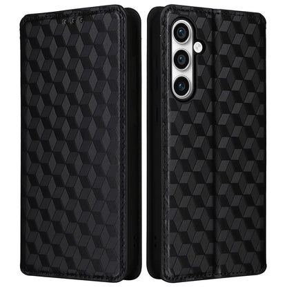 For Samsung Galaxy S24 FE Wallet Case Rhombus Imprint Leather Phone Cover