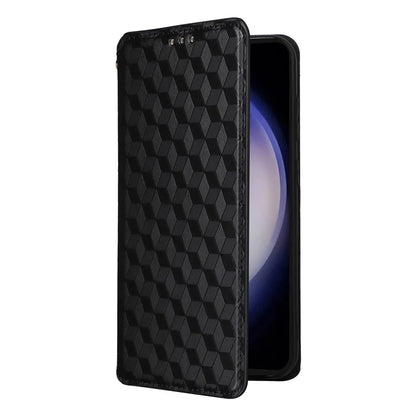 For Samsung Galaxy S24 FE Wallet Case Rhombus Imprint Leather Phone Cover