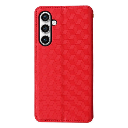 For Samsung Galaxy S24 FE Wallet Case Rhombus Imprint Leather Phone Cover