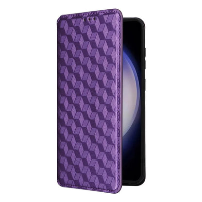For Samsung Galaxy S24 FE Wallet Case Rhombus Imprint Leather Phone Cover