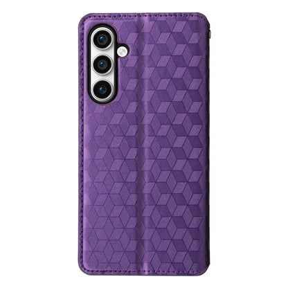 For Samsung Galaxy S24 FE Wallet Case Rhombus Imprint Leather Phone Cover