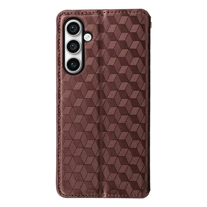 For Samsung Galaxy S24 FE Wallet Case Rhombus Imprint Leather Phone Cover