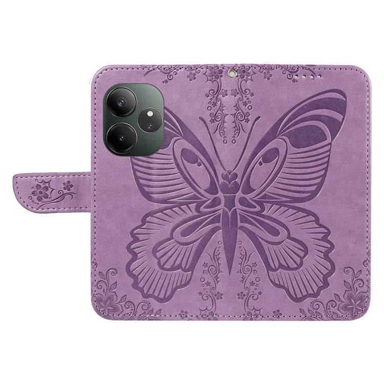 For Realme GT 6 5G Case Butterfly Pattern Leather Wallet Flip Phone Cover
