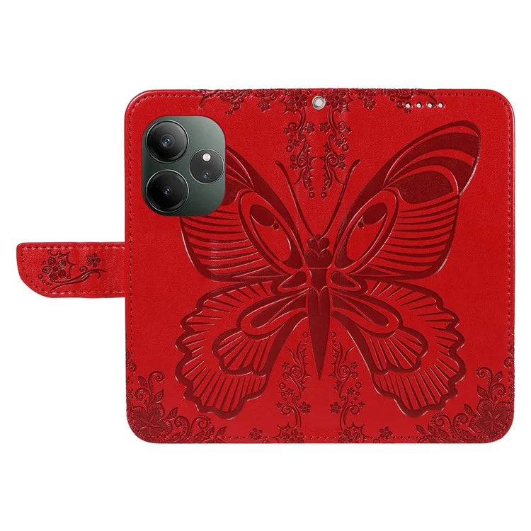 For Realme GT 6 5G Case Butterfly Pattern Leather Wallet Flip Phone Cover