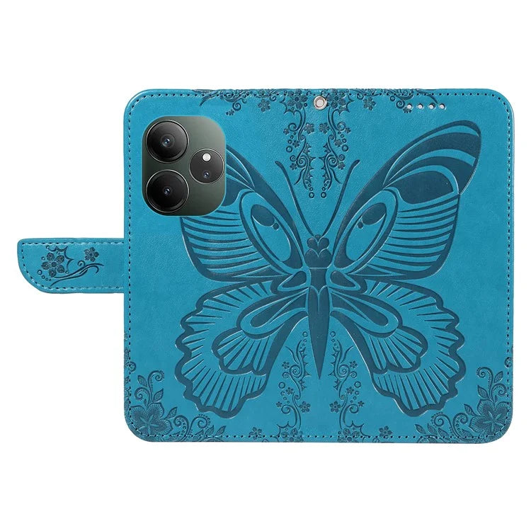 For Realme GT 6 5G Case Butterfly Pattern Leather Wallet Flip Phone Cover
