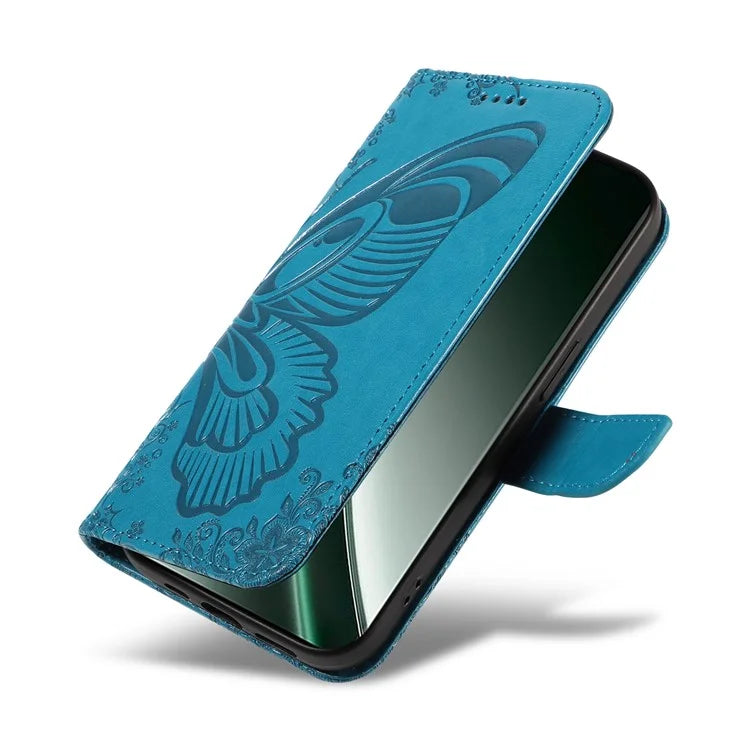 For Realme GT 6 5G Case Butterfly Pattern Leather Wallet Flip Phone Cover