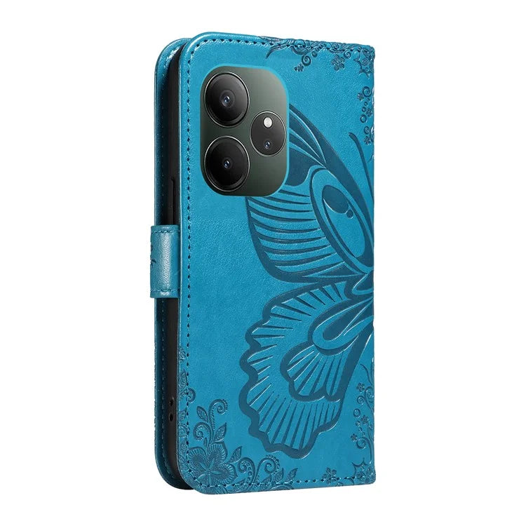 For Realme GT 6 5G Case Butterfly Pattern Leather Wallet Flip Phone Cover