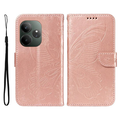 For Realme GT 6 5G Case Butterfly Pattern Leather Wallet Flip Phone Cover
