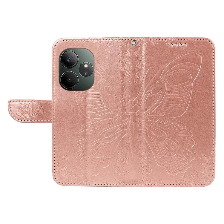 For Realme GT 6 5G Case Butterfly Pattern Leather Wallet Flip Phone Cover
