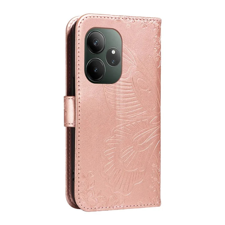 For Realme GT 6 5G Case Butterfly Pattern Leather Wallet Flip Phone Cover