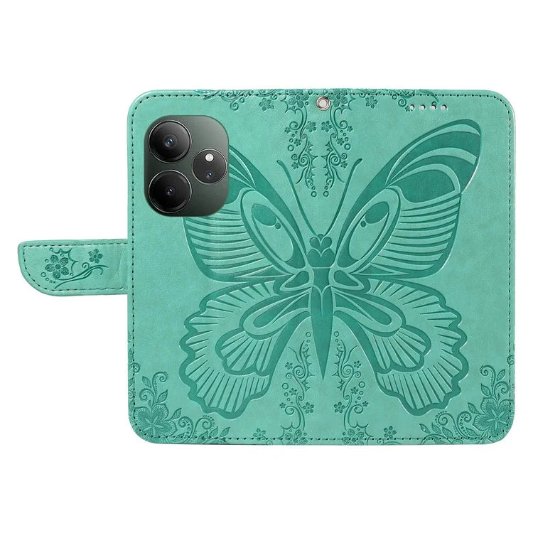 For Realme GT 6 5G Case Butterfly Pattern Leather Wallet Flip Phone Cover