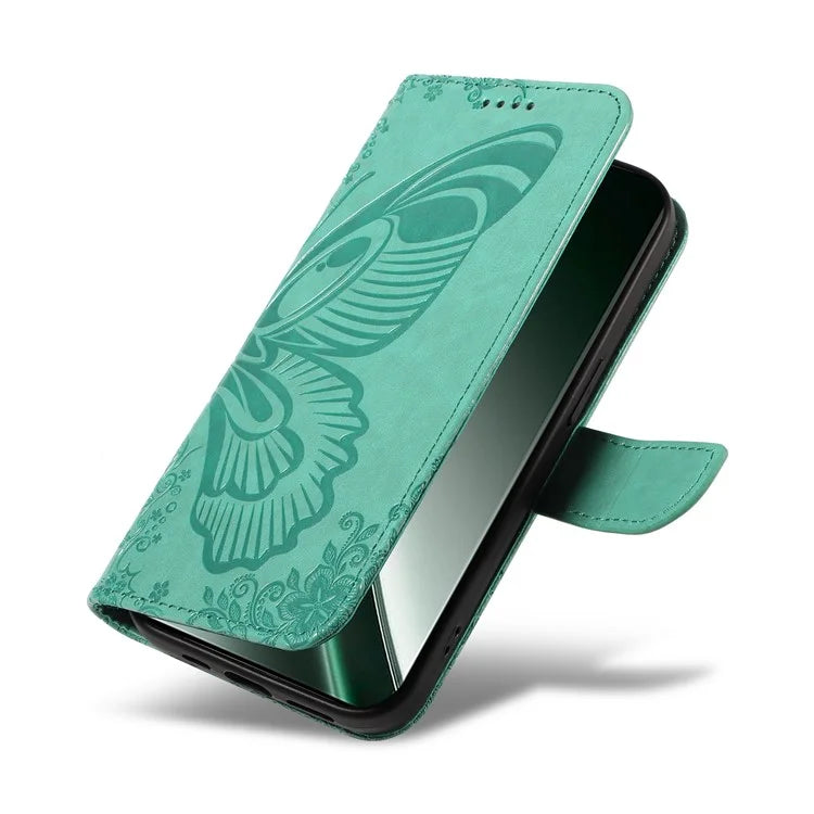 For Realme GT 6 5G Case Butterfly Pattern Leather Wallet Flip Phone Cover
