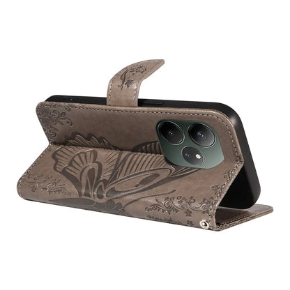 For Realme GT 6 5G Case Butterfly Pattern Leather Wallet Flip Phone Cover