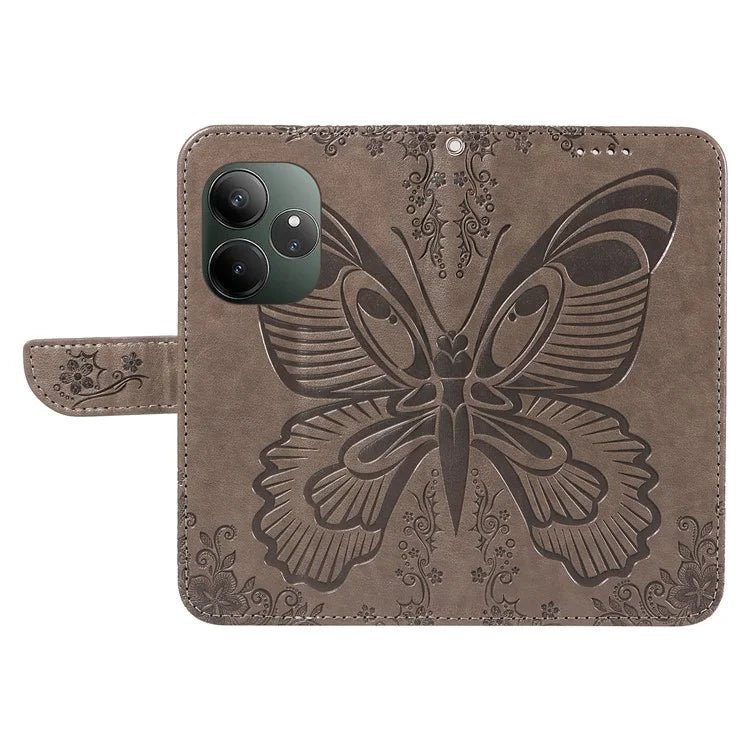 For Realme GT 6 5G Case Butterfly Pattern Leather Wallet Flip Phone Cover