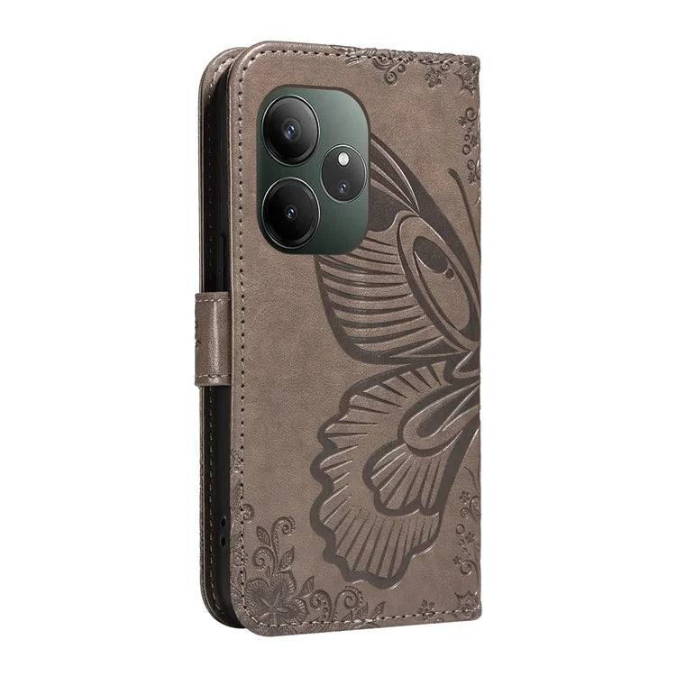 For Realme GT 6 5G Case Butterfly Pattern Leather Wallet Flip Phone Cover