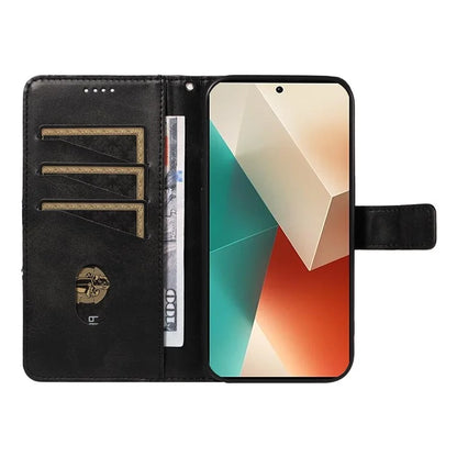 For Xiaomi Redmi Note 13 5G Case Geometric Line Leather Wallet Phone Cover