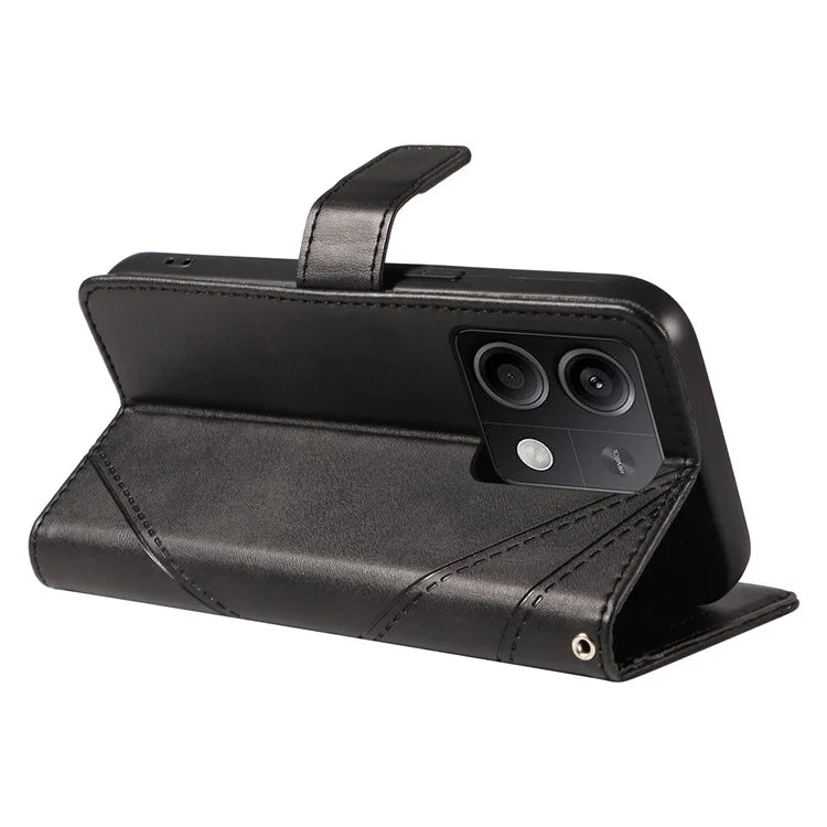 For Xiaomi Redmi Note 13 5G Case Geometric Line Leather Wallet Phone Cover