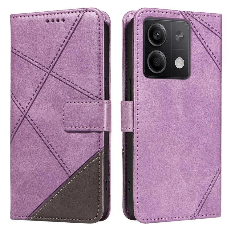 For Xiaomi Redmi Note 13 5G Case Geometric Line Leather Wallet Phone Cover