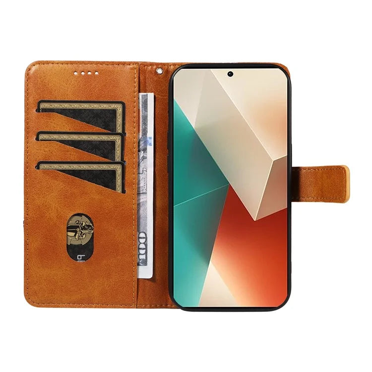 For Xiaomi Redmi Note 13 5G Case Geometric Line Leather Wallet Phone Cover