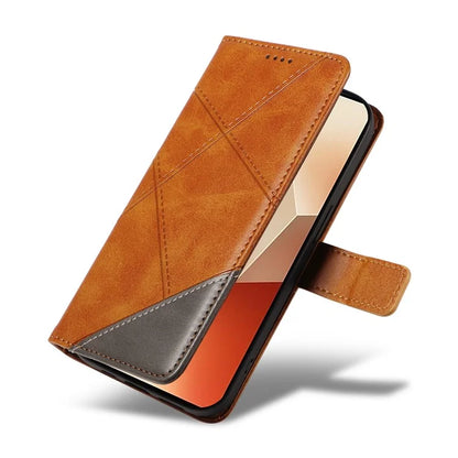 For Xiaomi Redmi Note 13 5G Case Geometric Line Leather Wallet Phone Cover
