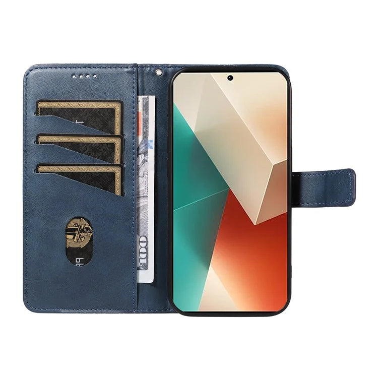For Xiaomi Redmi Note 13 5G Case Geometric Line Leather Wallet Phone Cover