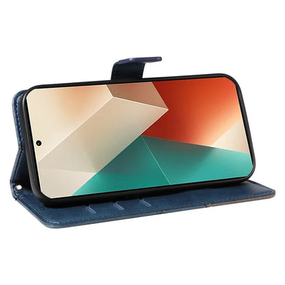 For Xiaomi Redmi Note 13 5G Case Geometric Line Leather Wallet Phone Cover