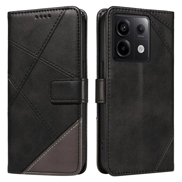 For Xiaomi Poco X6 5G / Redmi Note 13 Pro 5G Case Protective Geometric Line Leather Phone Cover