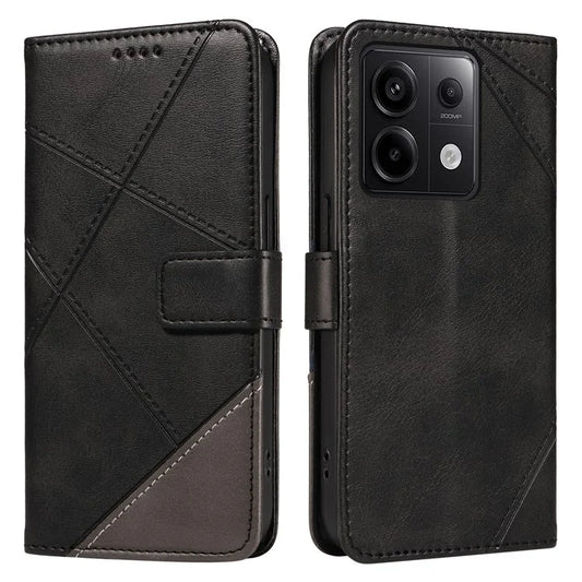 For Xiaomi Poco X6 5G / Redmi Note 13 Pro 5G Case Protective Geometric Line Leather Phone Cover