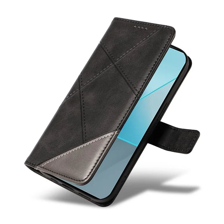 For Xiaomi Poco X6 5G / Redmi Note 13 Pro 5G Case Protective Geometric Line Leather Phone Cover
