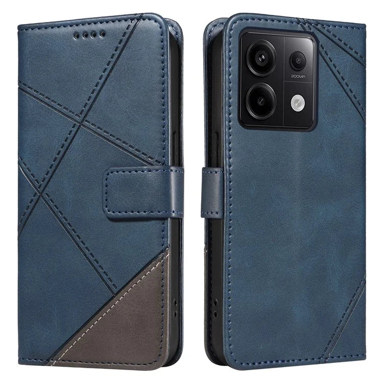 For Xiaomi Poco X6 5G / Redmi Note 13 Pro 5G Case Protective Geometric Line Leather Phone Cover