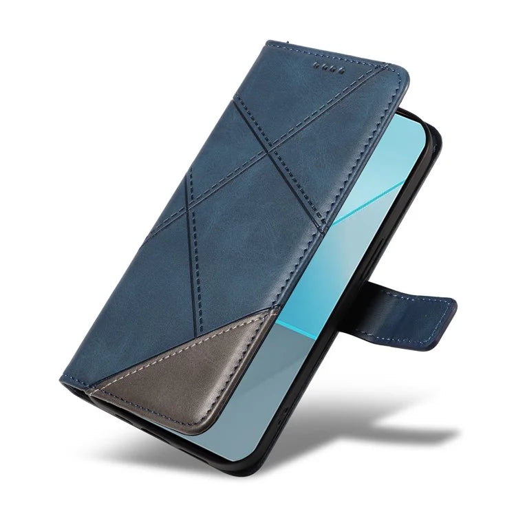 For Xiaomi Poco X6 5G / Redmi Note 13 Pro 5G Case Protective Geometric Line Leather Phone Cover