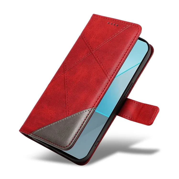 For Xiaomi Poco X6 5G / Redmi Note 13 Pro 5G Case Protective Geometric Line Leather Phone Cover