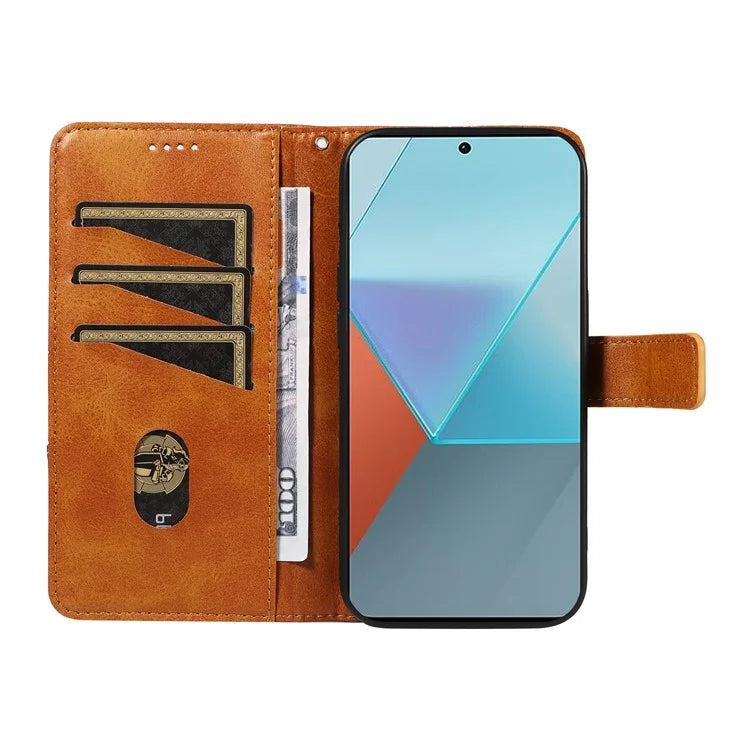 For Xiaomi Poco X6 5G / Redmi Note 13 Pro 5G Case Protective Geometric Line Leather Phone Cover