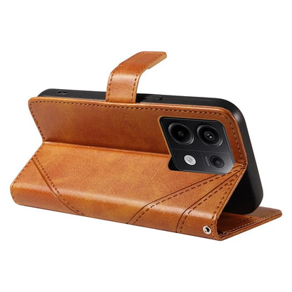 For Xiaomi Poco X6 5G / Redmi Note 13 Pro 5G Case Protective Geometric Line Leather Phone Cover