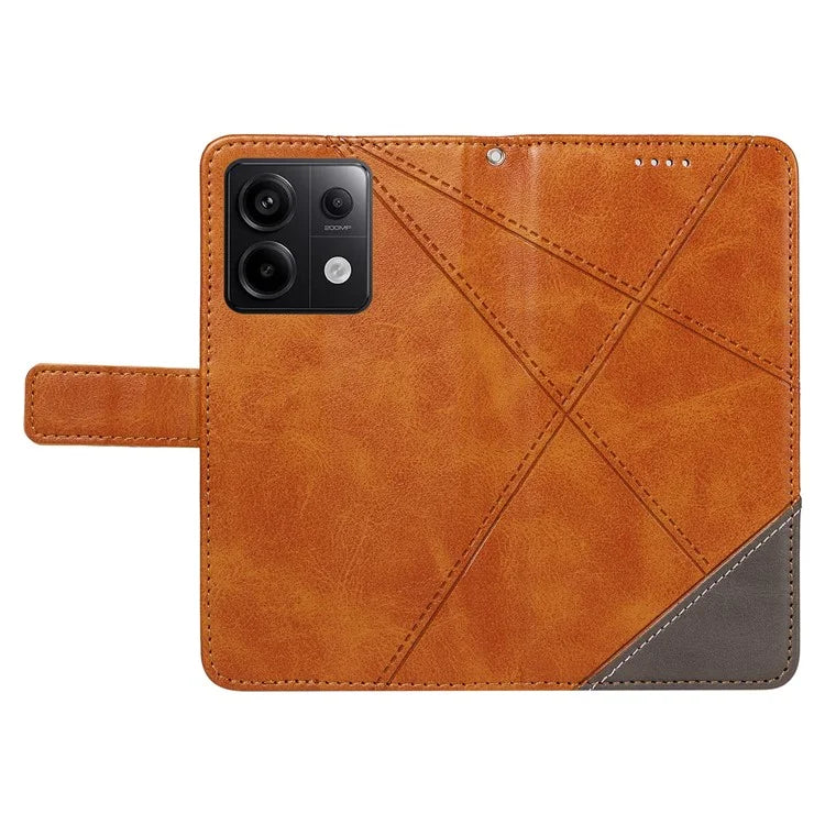 For Xiaomi Poco X6 5G / Redmi Note 13 Pro 5G Case Protective Geometric Line Leather Phone Cover